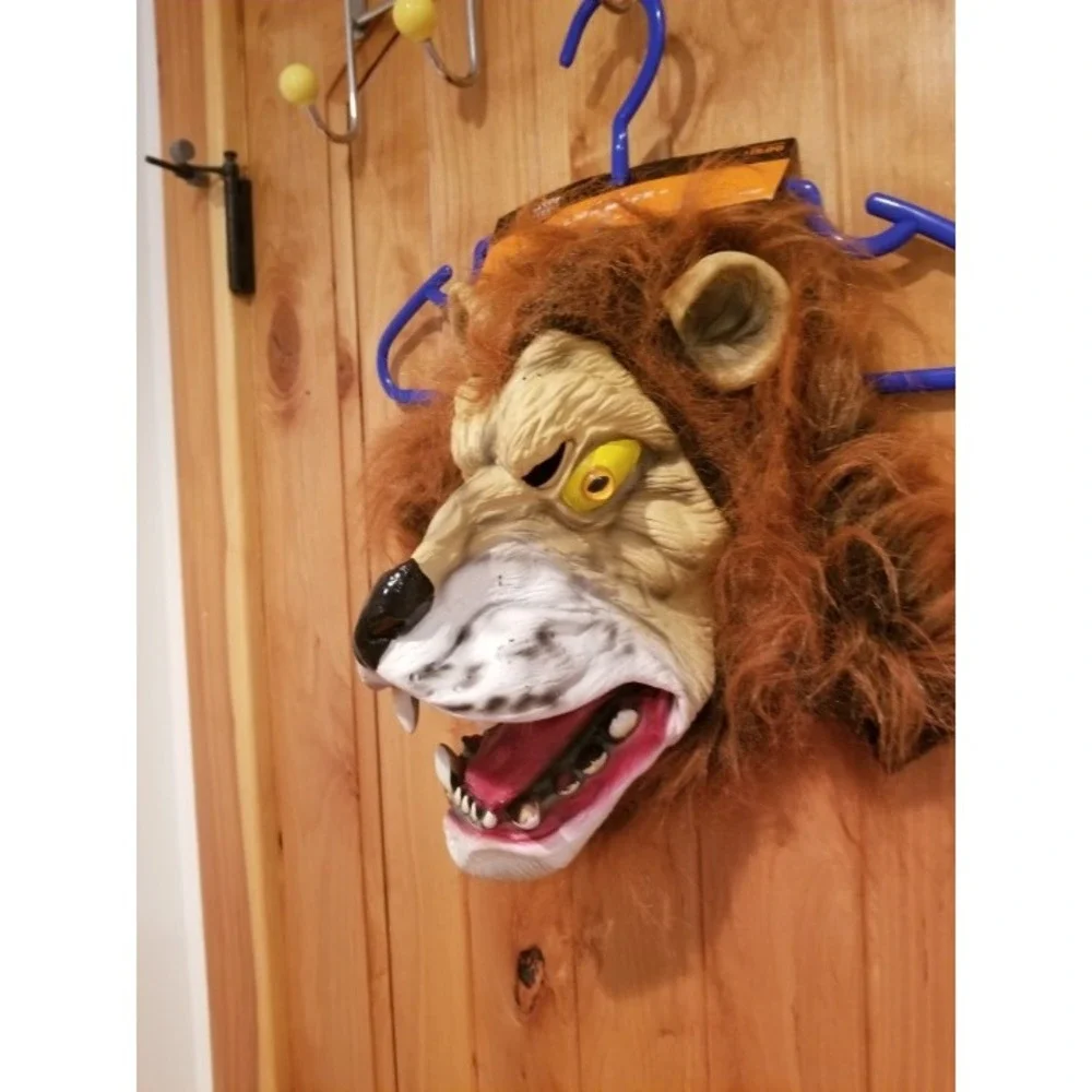 Adult Brown Lion Head Mask Scary